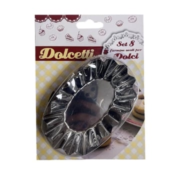 MAURY'S FORMINE OVALI PER DOLCI IN SET DA 8 PEZZI DA 10 CM