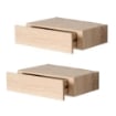 SET 2 MENSOLE CON CASSETTO COLORE ROVERE SBIANCATO DA PARETE SISTEMA REGGIMENSOLA A SCOMPARSA 40X24X10 CM