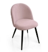 SET 4 POLTRONE IMBOTTITA IN TESSUTO TEDDY COLORE ROSA SEDIA CON GAMBE IN METALLO NERO 48X50X79 CM PORTATA MAX 130 KG
