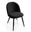 SET 4 POLTRONE IMBOTTITE IN TESSUTO TEDDY COLORE NERO SEDIA CON GAMBE IN METALLO NERO 48X50X79 CM PORTATA MAX 130 KG