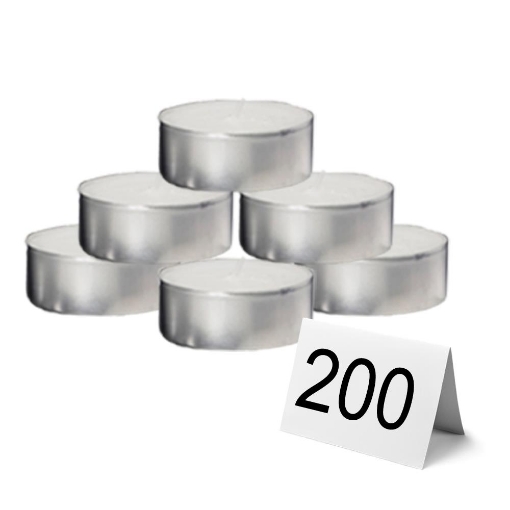 MAURY'S CANDELINE TEA LIGHT 200PZ BIANCHE SENZA PROFUMO BASE IN METALLO