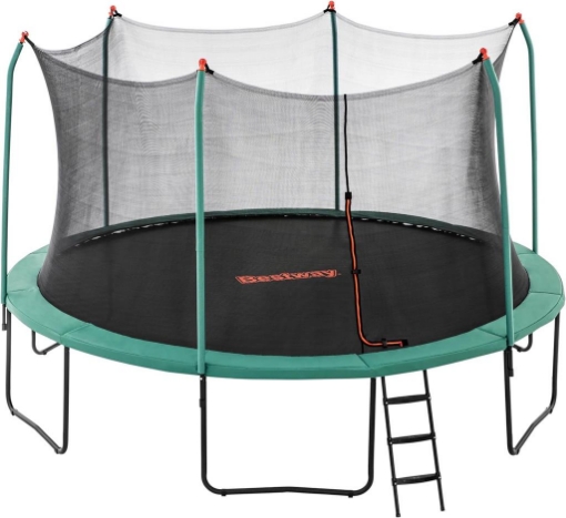 BESTWAY TRAMPOLINO XTREME AIR 4,27X2,86M.ETA BAMBINI 6+ PESO MAX 100KG TAPPETO ELASTICO DA ESTERNI COLORE VERDE E NERO 