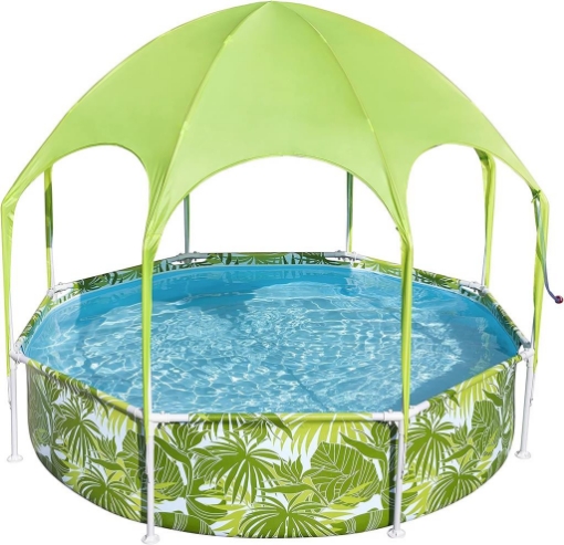 BESTWAY PISCINA FUORI TERRA SPLASH-IN-SHADE CON PARASOLE UV CAREFUL DA  244 X 244 X 51 CM / 1688 LITRI - 56432-5 