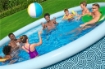 BESTWAY PISCINA FAST SET FORMA ROTONDA 4,57 M X 1,07 CM GRAFICA A LINEE CURVE  CAP. 12.362 L + 1 POMPA + 1 CARTUCCIA + 1 SCALETTA