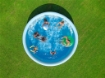 BESTWAY PISCINA FAST SET FORMA ROTONDA 4,57 M X 1,07 CM GRAFICA A LINEE CURVE  CAP. 12.362 L + 1 POMPA + 1 CARTUCCIA + 1 SCALETTA