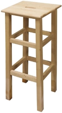 SGABELLO IN LEGNO NATURALE CON DUE SCALINI E AMPIA SEDUTA 30X30X72 CM ADATTO A TUTTI GLI AMBIENTI E MULTIFUNZIONALE