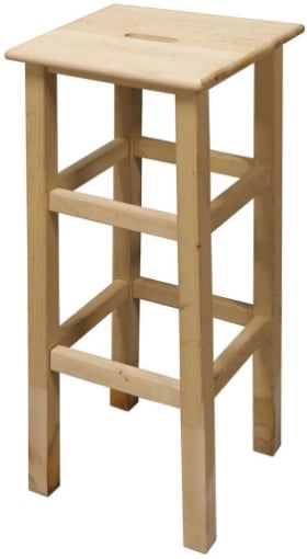 SGABELLO IN LEGNO NATURALE CON DUE SCALINI E AMPIA SEDUTA 30X30X72 CM ADATTO A TUTTI GLI AMBIENTI E MULTIFUNZIONALE