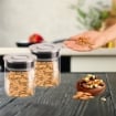 MA MAISON FOODIE SET 6 BARATTOLI DA CUCINA IN VETRO CON COPERCHIO CROMATO INOX A CHIUSURA ERMETICA 10X12H CM - 10X19H CM - 10X31H CM 