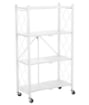 MA MAISON SCAFFALE PIEGHEVOLE 4 RIPIANI BIANCO CON ROTELLE PER SPOSTAMENTO RICHIUDIBILE E RIPONIBILE 72X24X125 CM 