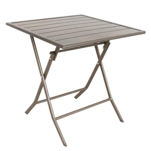 TAVOLO PIEGHEVOLE EASY IN ACCIAIO 60X60X70 CM TOP DOGHE IN ACCIAIO COLOR GRIGIO