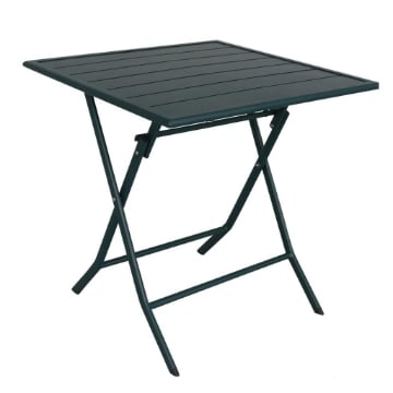 TAVOLO PIEGHEVOLE EASY IN ACCIAIO 60X60X70 CM TOP DOGHE IN ACCIAIO COLORE GRIGIO 