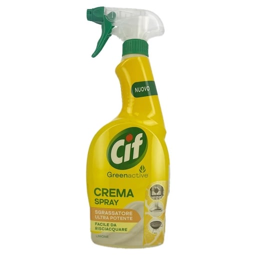 CIF GREENACTIVE CREMA SPRAY SGRASSATORE ULTRA POTENTE FACILE DA RISCIACQUARE FRAGRANZA LIMONE 650 ML OKX