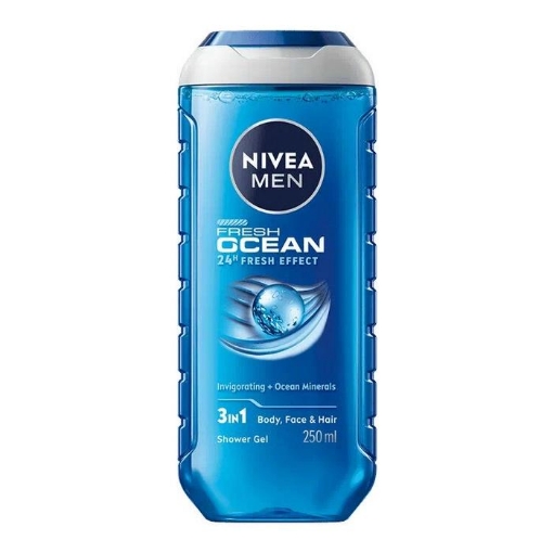 NIVEA MEN DOCCIA GEL SHAMPOO 3 IN 1 24H DI FRESCHEZZA CON MINERALI OCEANICI 250 ML OKX