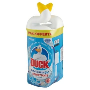 DUCK TOTAL ACTION GEL DISINFETTANTE GEL MARINE ELIMINA IL 99,9% DEI BATTERI PROFUMO ELIMINA ODORI 2X 750 ML OKX