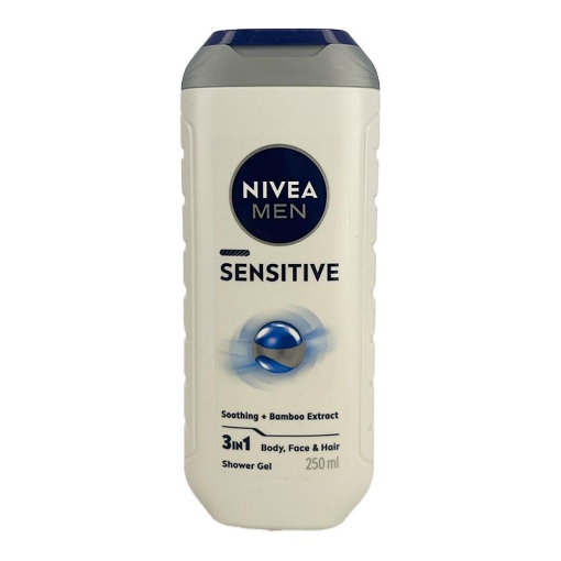 NIVEA MEN SENSITIVE GEL DOCCIA 3 IN 1 CON ESTRATTO DI BAMBOO FORMULA DELICATA PH NEUTRO SULLA PELLE 250 ML OKX