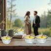 SET 12 CANDELE ALLA CITRONELLA BASE IN ALLUMINIO PER USO ESTERNO CON SPAGO DURATA +10H