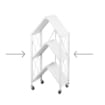 MA MAISON SCAFFALE PIEGHEVOLE 3 RIPIANI IN COLORE BIANCO CON ROTELLE PER SPOSTAMENTO RICHIUDIBILE E RIPONIBILE 72X34X88,5H CM