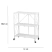 MA MAISON SCAFFALE PIEGHEVOLE 3 RIPIANI IN COLORE BIANCO CON ROTELLE PER SPOSTAMENTO RICHIUDIBILE E RIPONIBILE 72X34X88,5H CM
