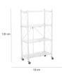 MA MAISON SCAFFALE PIEGHEVOLE 4 RIPIANI BIANCO CON ROTELLE PER SPOSTAMENTO RICHIUDIBILE E RIPONIBILE 72X24X125 CM 