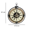 OROLOGIO CLASSICO CON NUMERI ROMANI LEGNO/METALLO ROTONDO 61X8X74.5 CM INGRANAGGI IN MOVIMENTO DA ARREDO