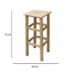 SGABELLO IN LEGNO NATURALE CON DUE SCALINI E AMPIA SEDUTA 30X30X72 CM ADATTO A TUTTI GLI AMBIENTI E MULTIFUNZIONALE