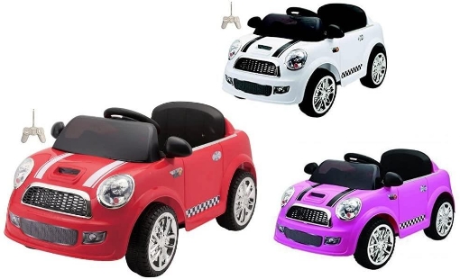 MACCHINA CAVALCABILE R/C CON MP3 ROSSA, BIANCA, ROSA 1X6V