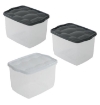 KIT SET 3 PZ SCATOLA BOX CHIC IN PLASTICA DA 40X30X25CM IN COLORE ASSORTITO