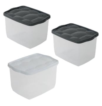 KIT SET 3 PZ SCATOLA BOX CHIC IN PLASTICA DA 40X30X25CM IN COLORE ASSORTITO