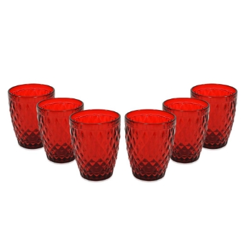 MA MAISON SET 6 BICCHIERI KING IN VETRO LAVORATO NATALIZI PER ACQUA 260 ML ASSORTITI 