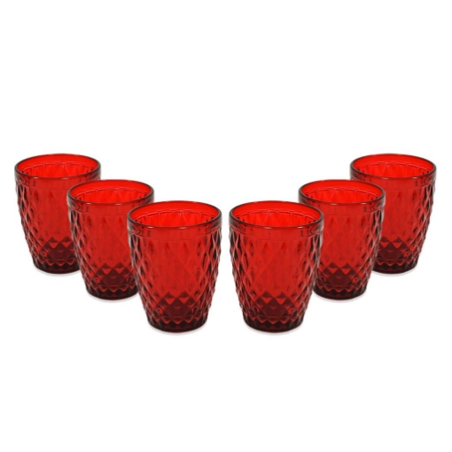 MA MAISON SET 6 BICCHIERI KING IN VETRO LAVORATO NATALIZI PER ACQUA 260 ML ASSORTITI 