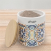 SET DI BARATTOLI ZUCCHERO E CAFFÈ CON DECORI E TAPPO IN LEGNO