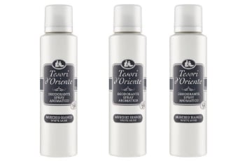 SET 3 CONFEZIONI TESORI D'ORIENTE DEODORANTE SPRAY MUSCHIO BIANCO DA 150 ML 