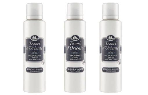 SET 3 CONFEZIONI TESORI D'ORIENTE DEODORANTE SPRAY MUSCHIO BIANCO DA 150 ML 