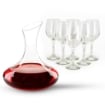 MA MAISON SET DECANTER 1,6 LT FORMA DESIGN + 6 CALICI I IN VETRO DA 300 CC PER IL VINO 