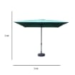 MAURY'S OMBRELLONE DA GIARDINO QUADRATO 3 X 3 MT IN COLORE VERDE