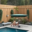 MAURY'S OMBRELLONE DA GIARDINO QUADRATO 3 X 3 MT IN COLORE VERDE