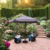 MAURY'S OMBRELLONE DA GIARDINO TONDO IN COLORE GRIGIO 3 METRI TUBO Ø 40 MM