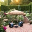 MAURY'S OMBRELLONE DA GIARDINO TONDO 3 MT CON BORDO COLORE ECRÙ TUBO Ø 40 MM
