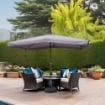 MAURY'S OMBRELLONE DA GIARDINO RETTANGOLARE 3 X 2 MT IN COLORE GRIGIO