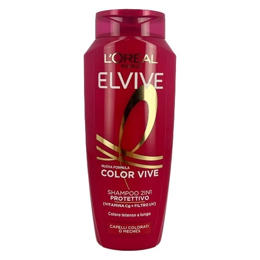 L'OREAL PARIS ELVIVE NUOVA FORMULA SHAMPOO 2 IN 1 PROTETTIVO CON VITAMINA C + FILTRO UV PER CAPELLI COLORATI E MECHES 250 ML OKX