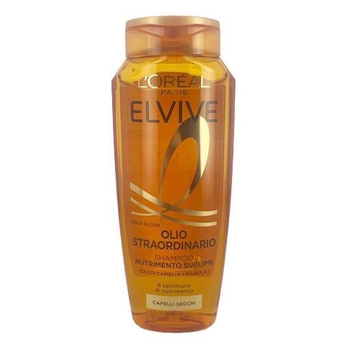 L'OREAL PARIS ELVIVE SHAMPOO NUTRIMENTO SUBLIME OLIO STRAORDINARIO CON OLI DI CAMELIA + MARULA PER CAPELLI SECCHI 250 ML OKX