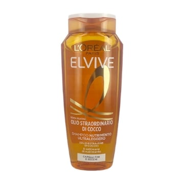L'OREAL PARIS ELVIVE SHAMPOO NUTRIMENTO ULTRA LEGGERO CON OLIO EXTRA-FINE DI COCCO PER CAPELLI FINI E SECCHI 250 ML OKX