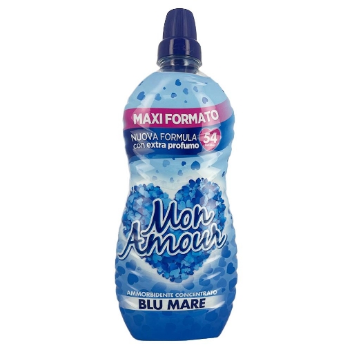 MON AMOUR AMMORBIDENTE CONCENTRATO NUOVA FORMULA CON EXTRA PROFUMO FRAGRANZA BLU MARE 54 LAVAGGI MAXI FORMATO 1350 ML OKX