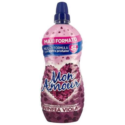 MON AMOUR AMMORBIDENT CONCENTRATO NUOVA FORMULA CON EXTRA PROFUMO FRAGRANZA NINFEA VIOLA 54 LAVAGGI MAXI FORMATO 1350 ML OKX