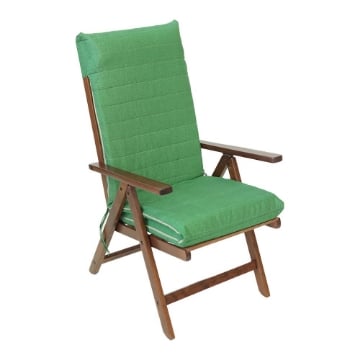 SDRAIO ALLEGRA NOCE IN FAGGIO MASSELLO TESSUTO COLORE VERDE CON IMBOTTITURA E SCHIENALE REGOLABILE IN 7 POSIZIONI 