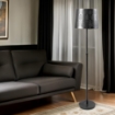 PIANTANA NERFIO LAVORATA COLORE NERO 35X35X173H CM CON PAINTANA REGOLABILE IN ALTEZZA OKX