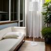 PIANTANA NERFIO LAVORATA COLORE BIANCO 35X35X173H CM CON PAINTANA REGOLABILE IN ALTEZZA OKX
