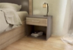 COMODINO IN LEGNO SCURO E CHIARO CON UN CASSETTO CM 44,5 X 35 X 43,5 H OKX