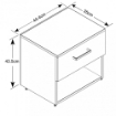COMODINO IN LEGNO SCURO E CHIARO CON UN CASSETTO CM 44,5 X 35 X 43,5 H OKX