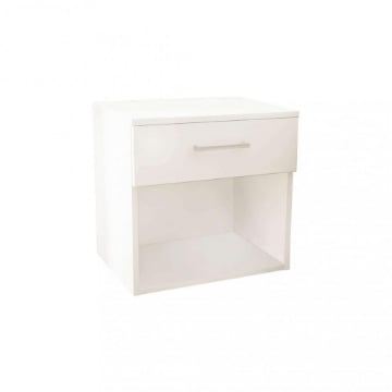 COMODINO NIGHTSTAND CON CASSETTO E VANO A GIORNO 44,5X35X43,5CM BIANCO OKX
